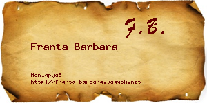 Franta Barbara névjegykártya